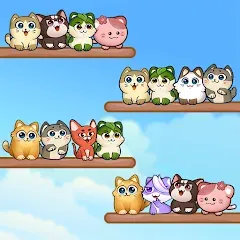 Скачать взломанную Cat Sort Puzzle: Cute Pet Game  [МОД Много денег] - полная версия apk на Андроид