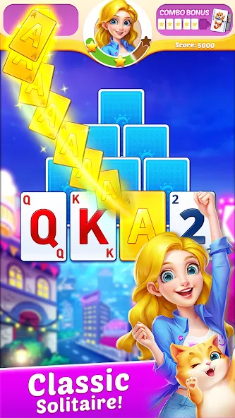 Solitaire Tripeaks Diary  [МОД Бесконечные деньги] Screenshot 4
