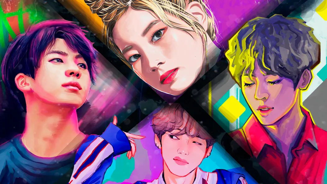 Kpop Paint by Numbers BT21  [МОД Меню] Screenshot 2