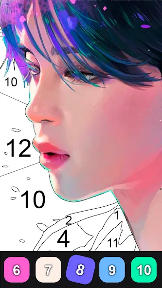 Kpop Paint by Numbers BT21  [МОД Меню] Screenshot 4