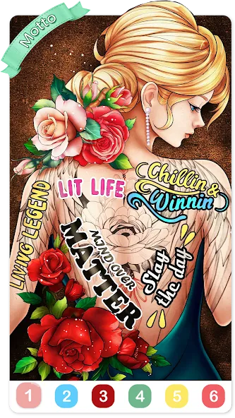 Tattoo Coloring games  [МОД Menu] Screenshot 5