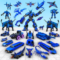 Взломанная Bull Robot Car Game:Robot Game  [МОД Много монет] - стабильная версия apk на Андроид