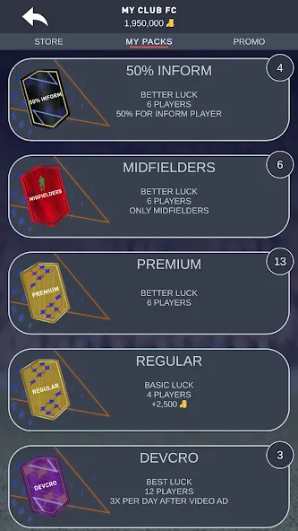 DEVCRO 23 - Draft, Packs! (ДЕВКРО ФУТ 23)  [МОД Бесконечные монеты] Screenshot 2
