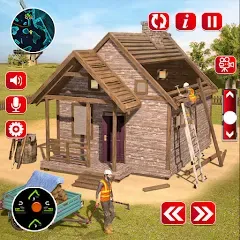 Скачать взломанную Wood House Construction Game  [МОД Unlocked] - последняя версия apk на Андроид