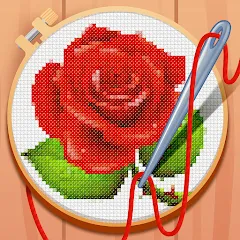 Взломанная Cross-Stitch: Coloring Book (Кросс)  [МОД Бесконечные деньги] - стабильная версия apk на Андроид