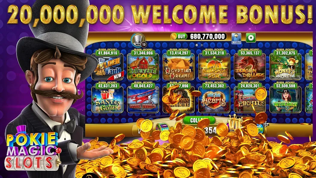 Pokie Magic Casino Slots (Поки Мэджик Казино Слоты)  [МОД Много монет] Screenshot 1