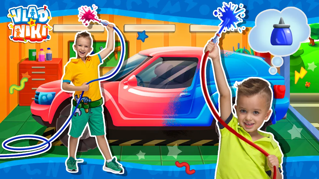 Vlad and Niki: Car Service  [МОД Бесконечные монеты] Screenshot 1