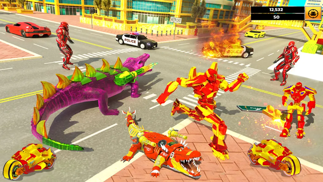Robot Game Transform Crocodile  [МОД Menu] Screenshot 5