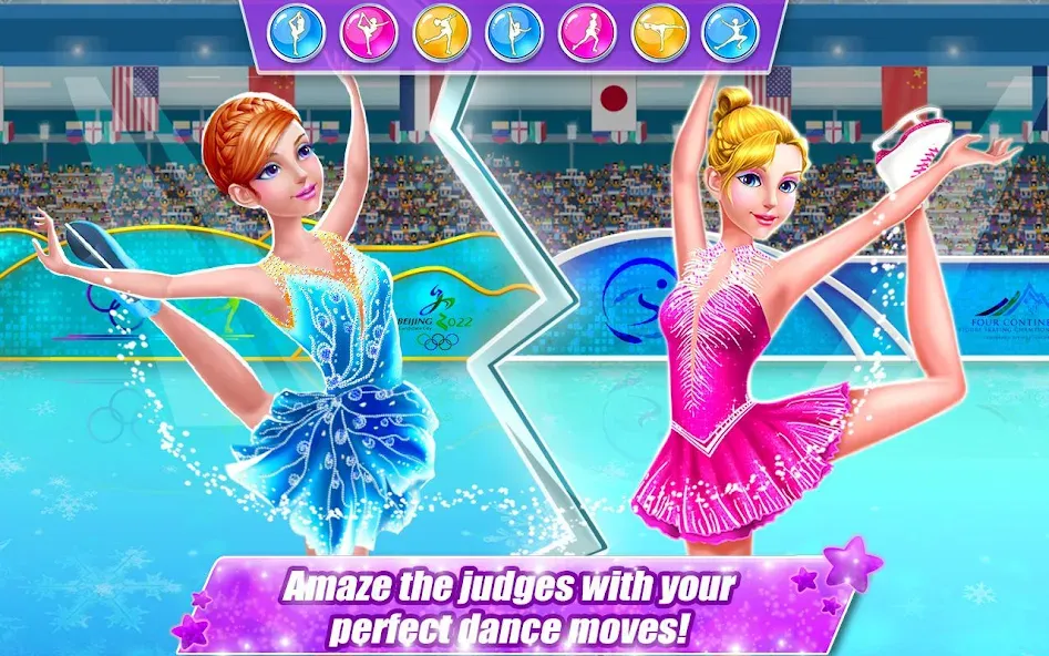 Ice Skating Superstar - Perfec  [МОД Бесконечные монеты] Screenshot 5