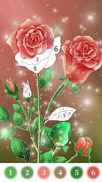 Rose Coloring Book Color Games  [МОД Unlocked] Screenshot 3