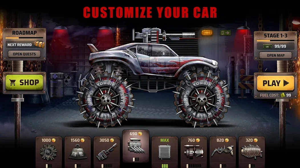 Zombie Hill Racing: Earn Climb (Зомби Хилл Рейсинг)  [МОД Unlimited Money] Screenshot 1