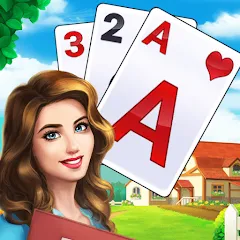 Взломанная Tripeaks Solitaire - Home Town  [МОД Много монет] - последняя версия apk на Андроид