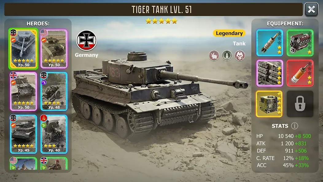 Heroes of Wars: WW2 Battles (2 (Хероэс оф Варс)  [МОД Бесконечные деньги] Screenshot 2